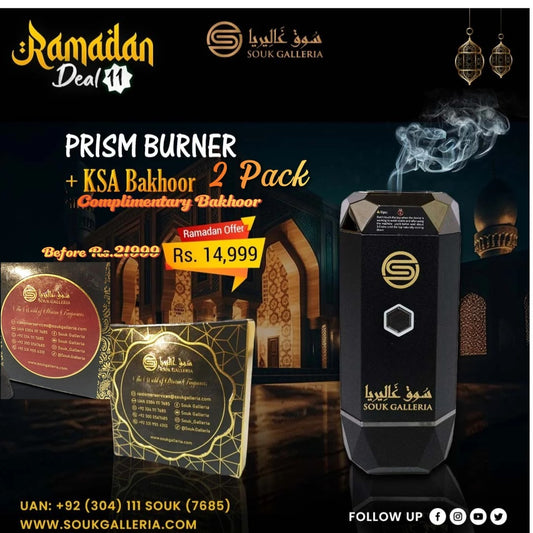 Prism Burner + Pack of 2 Bakhoor
